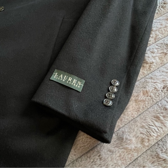 NEW WITH TAGS Lauren Ralph Lauren 100% Chasmere Mid length Black Coat 40R - Picture 4 of 8